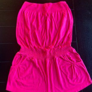 COVERUP - VENUS Strapless Romper - Size Small - HOT PINK
